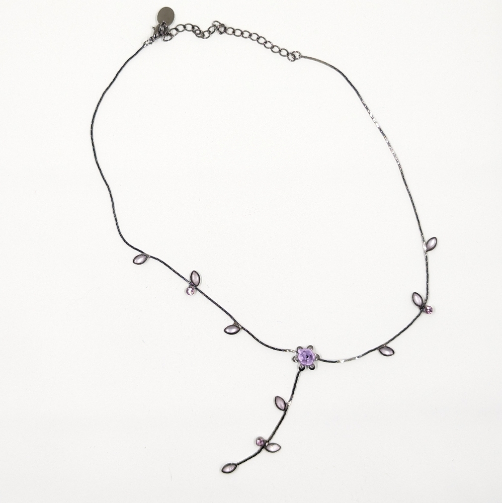 Claire's Black Metal Rose Vine Adjustable Necklace